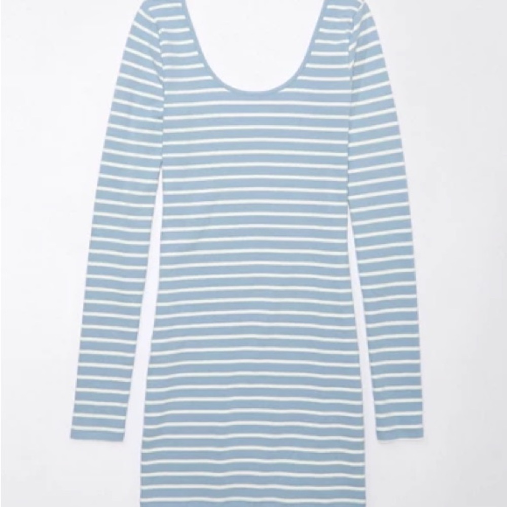 AE Main Squeeze Scoop Neck Long-Sleeve Mini Dress